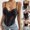 Black, variant on Babysbule Womens Summer Top Women's Solid Color Patchwork Perspective Mesh Lace-Up Tank Tops Vest