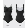 thumbnail image 6 of YNIQUE Women's One Piece Swimsuit Ruched Tummy Control Square Neck Bathing Suits, 6 of 8