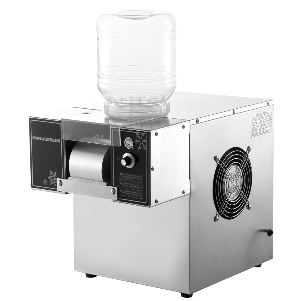WAASOSCON 60kg Daily Output Commercial Shaved Ice Machine, 110v 60hz, Speed-Adjustable, for Dessert Stands, 18.5kg Net Weight