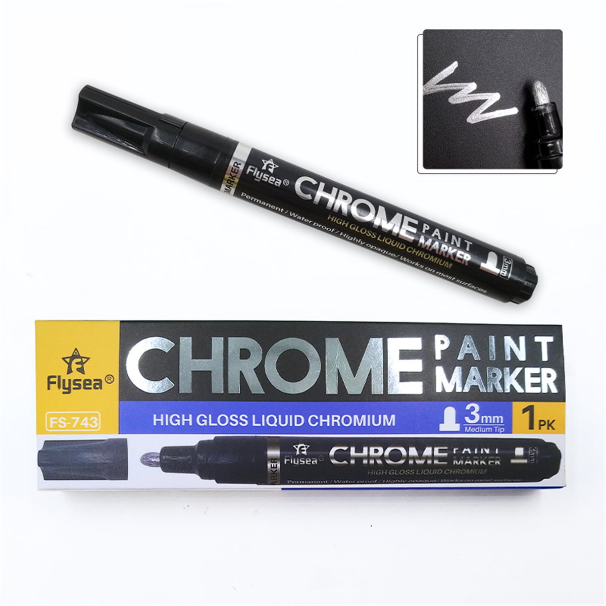 Liquid Chrome Paint Pan 3.0 Liquid Mirror Marker Sign Pen - Walmart.com