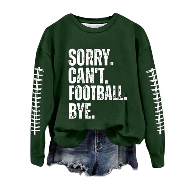 WEAIXIMIUNG Chandail Camouflage Femme Décontracté Léger Col Rond Chandails Manches Longues Graphique Football Imprimé Chandail Chandails Blouse Haut