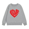 thumbnail image 4 of Tao Tao Valentines Day Graphic Sweatshirts For Girls-Long Sleeve Crew Neck Casual Tops With Love Heart Print Pullover Tops Comfortable Hoodless Sports Shirt Gray 10 Years, 4 of 4
