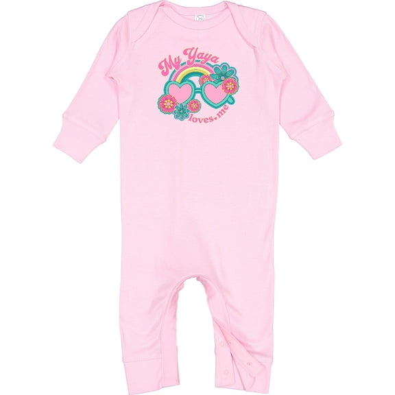 Inktastic My Yaya Loves Me Grandchild Rainbow Baby Romper Coveralls