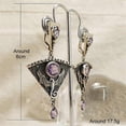 thumbnail image 5 of Pendientes colgantes de plata antigua para mujer y niña, de metal, estilo bohemio, estilo vintage, A38, 5 of 5
