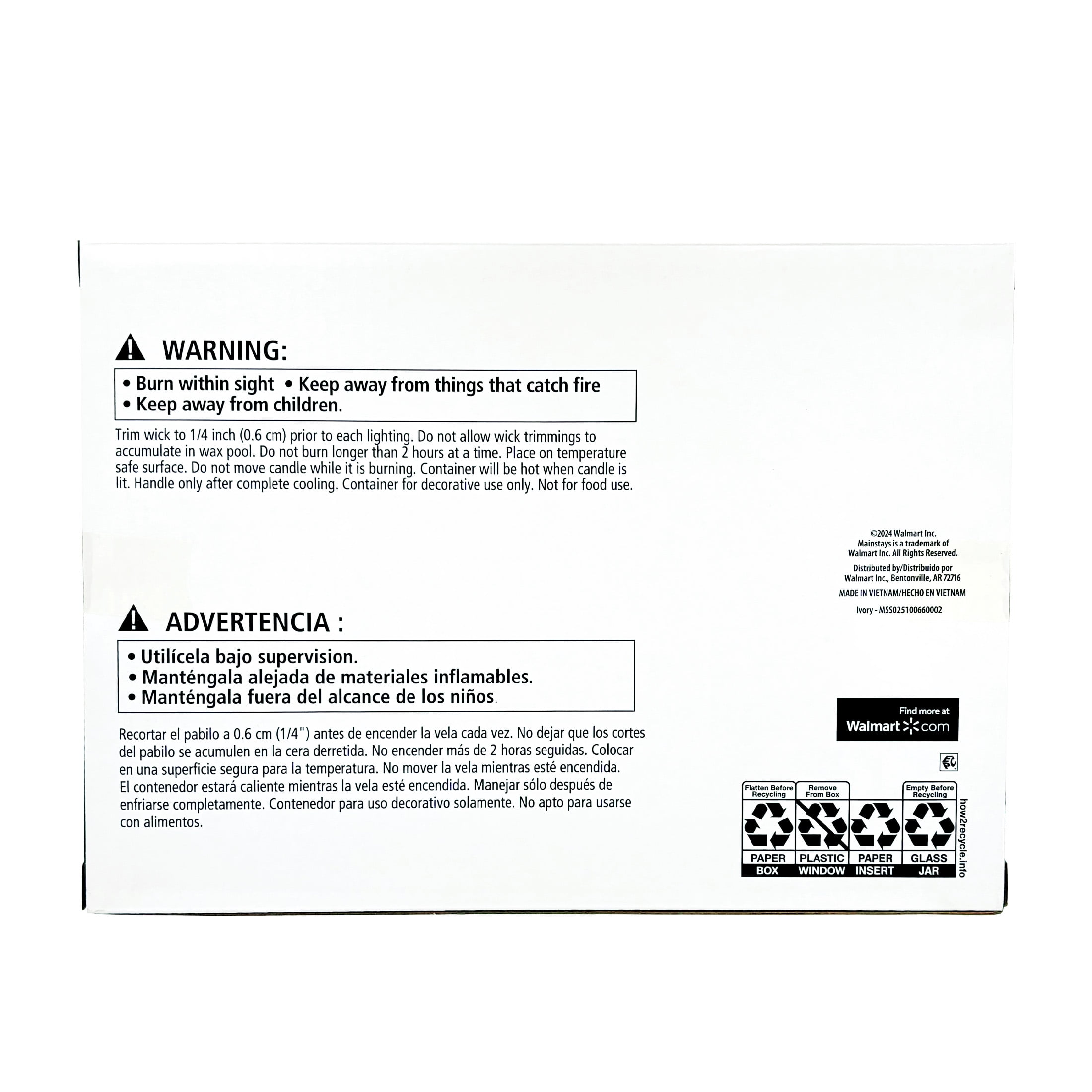 (2 pack) Mainstays Unscented Filled Votive Glass Candles, Ivory, 12-Pack