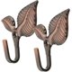 thumbnail image 4 of 2 Pcs Retro Leaf Shaped Zinc Alloy Wall Mounted Towel Hook Bath Towel Holder Towel Bars Durable Bathroom Accessories Bathroom Accessories Kitc(golden), 4 of 4