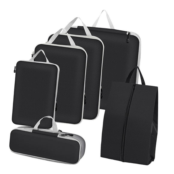 6 uds de cubos de embalaje para maletas perfecl Bolsas organizadoras de equipaje de viaje negro