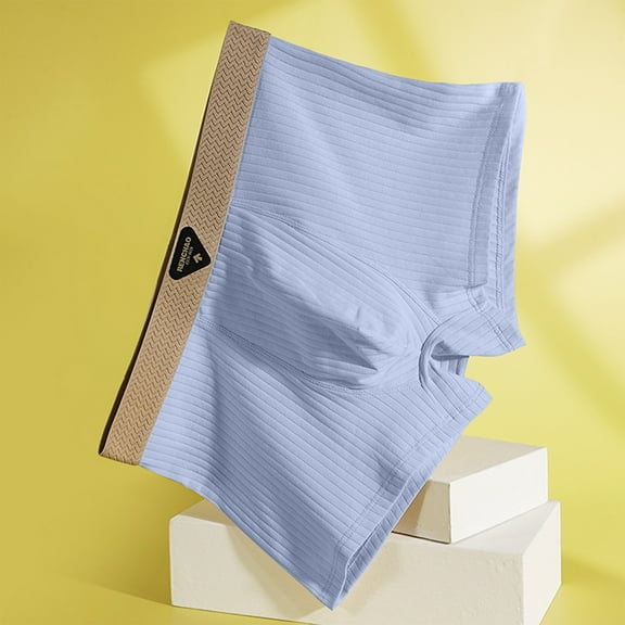 Dxzfnsa Mens Underwear Cotton Boxer Briefs Soft Comfort Boxers Moisture-Wicking Breathable Underwear for Men Pair of Thieves Boxer Briefs,Light Blue-L