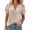 Khaki, variant on Ziynglg Tops for Women 1/4 Length Sleeve Notch Neck Button Tops Summer Fashion Loose Work Blouses Solid Color Shirts