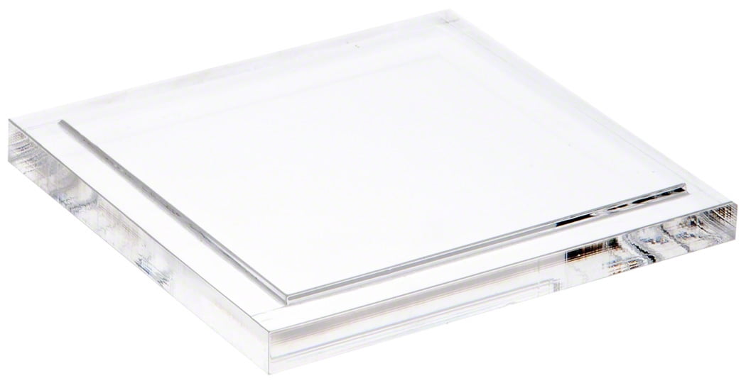 0.5" H x 5" W x 5" D Plymor Clear Acrylic Square Beveled Display Base 