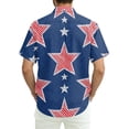 thumbnail image 6 of Men's Glitter Star & Stripe American Flag Hawaiian Shirt - 4-Way Stretch Short Sleeve Patriotic Button Down Red 3XL, 6 of 6