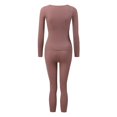 thumbnail image 4 of Women Elastic Thermal Inner Wear Thermal Underwear Warm Elastic Tops Pants Purple One Size, 4 of 6
