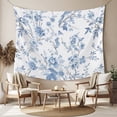 thumbnail image 2 of Blue White Spring Floral Large Tapestry for Bedroom Wall Hanging Tapestry, Summer Botanical Birds Ceiling Backdrop Tapestries Poster Blanket Wall Decor for Teens Room Living Room Dorm 86" x 104", 2 of 8