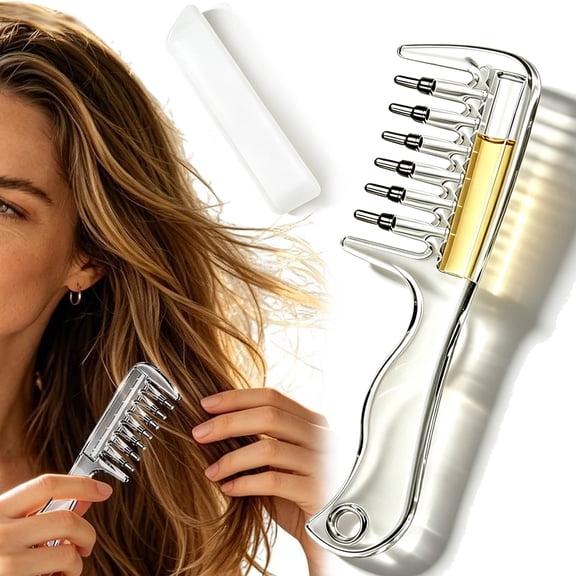 Scalp Applicator Comb, Oil Comb for Hair Serums Liquid Root Delivery, Easy Disassembly & Cleaning with Ergonomic Handle and Silicone Cap