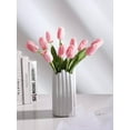 thumbnail image 4 of 10 Pink Flowers Artificial Tulips Silk Fake Flowers 13.5 Inch for Valentine's Day, Easter, Bulk Home Kitchen Wedding Table Decoration, 4 of 5