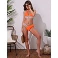thumbnail image 5 of DARING DIVA Women's Color Block Wavy Stripes Bikini Sets X-Small Orange, 5 of 6