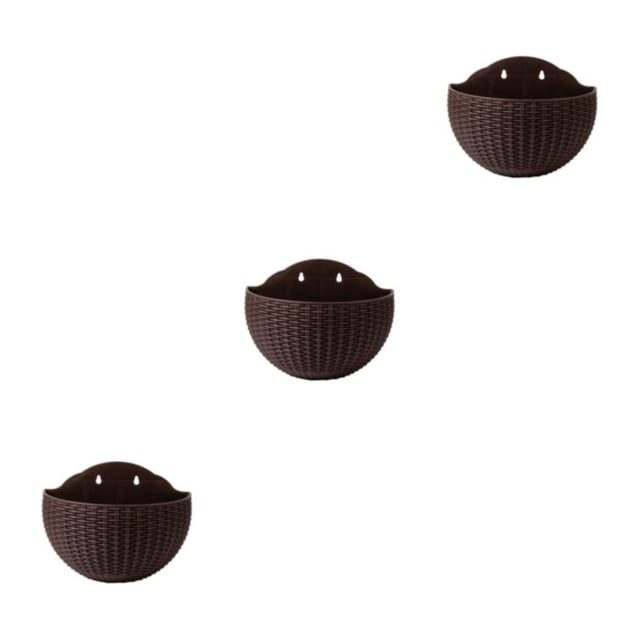 Maytalsory Wall Plastic Pot For Easy Installation And Wide Usage ABS Plastic Flowerpot Flower Pot Widely Used Drainage Coffee 3Set