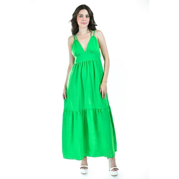 Maxi vestido doble tirante Roman Fashion /Juvenil, 14059 (Verde) verde M