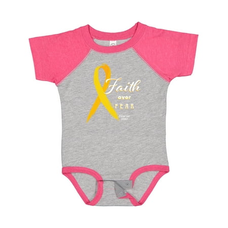 

Inktastic Faith Over Fear Childhood Cancer Awareness and Yellow Ribbon Boys or Girls Baby Bodysuit
