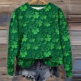 thumbnail image 1 of Qiopertar Mode Femmes Saint-Patrick Décontracté Manches Longues Col Rond Imprimé Chandail en Molleton Dames Hauts Blouse Offres de la Semaine Liquidation Moins de 5$ jusqu'à 90 % de Réduction, 1 of 4