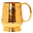 thumbnail image 2 of Indian Art Villa Brass Designer Mug, Drinkware, 17 oz Capacity Each, Elegant Tableware, 2 of 4