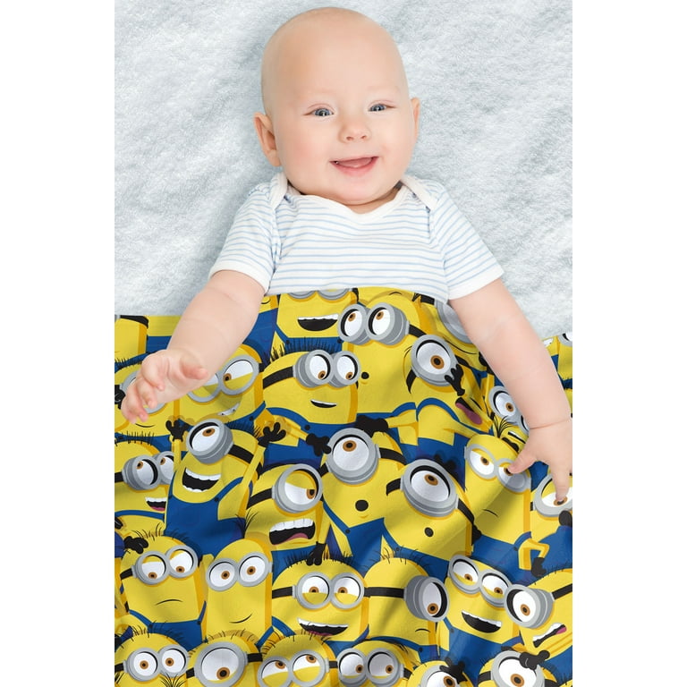 Welcome To The Universe Baby Universal Lazy Minions Club Gray, Blue Super  Soft Toddler Blanket