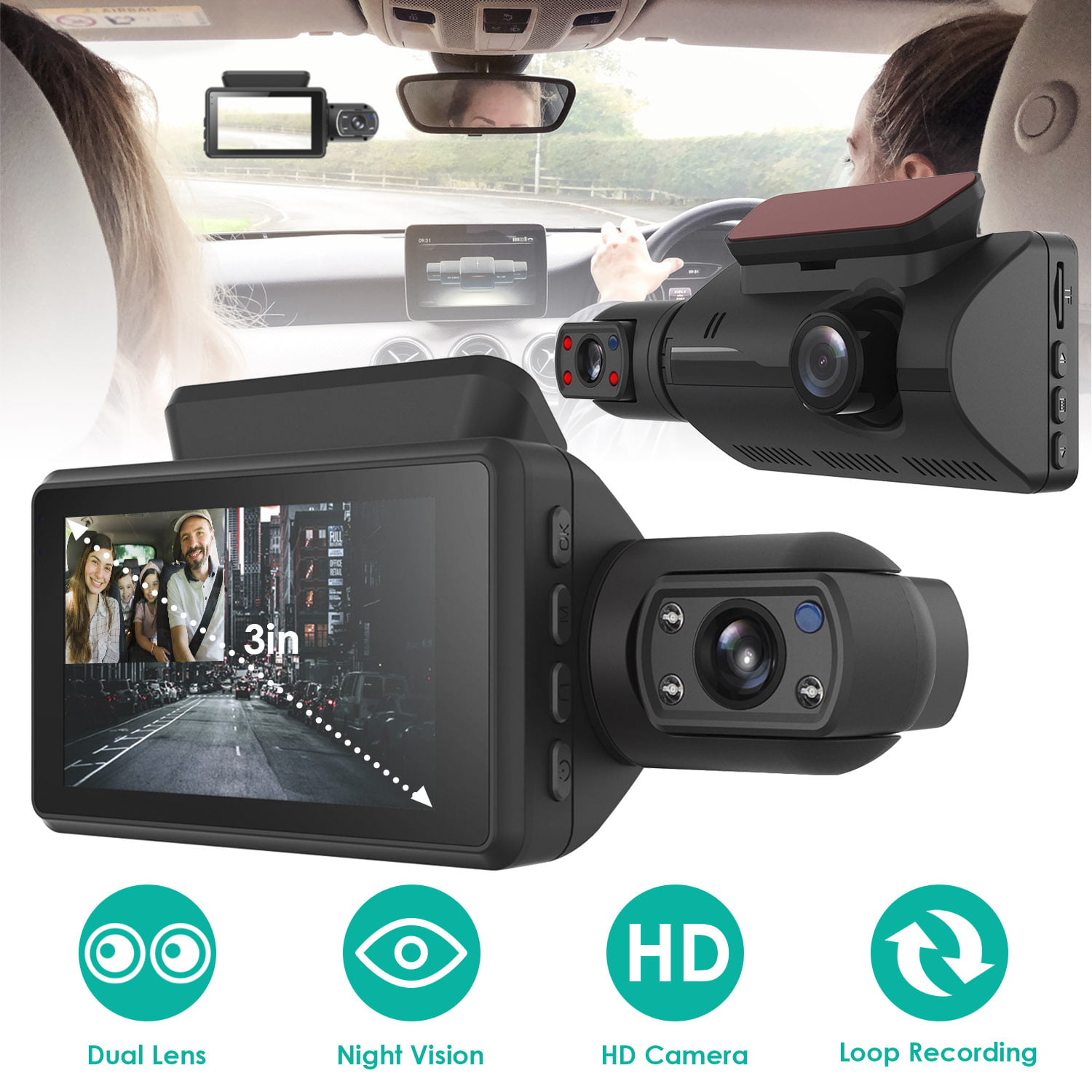 Im Auto DVR Kompaktkamera Full HD 1080P Aufnahme Dash Cam Camcorder Motion A6I8 