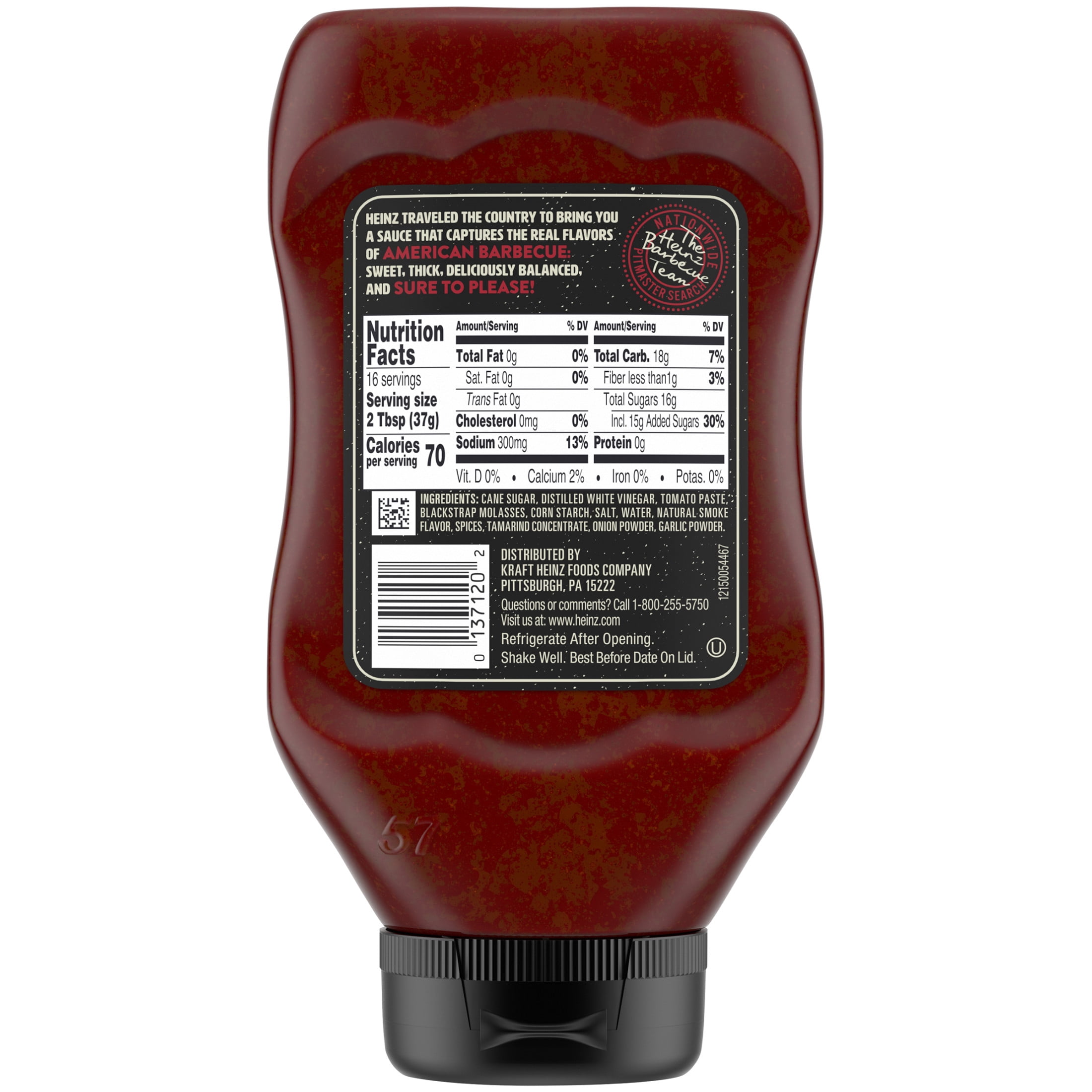 Heinz Original Sweet & Thick BBQ Sauce, 21.4 oz Bottle
