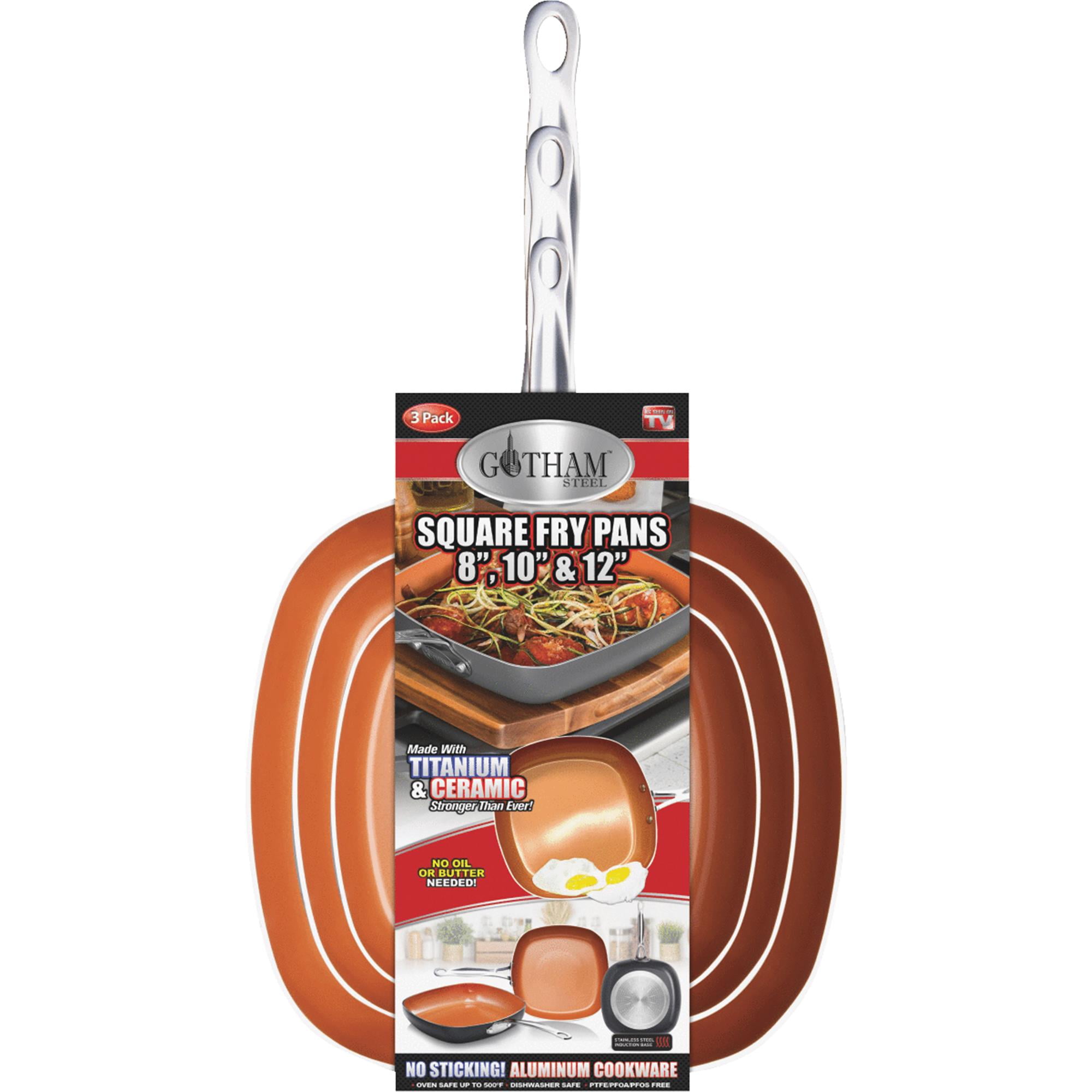 Gotham Steel 8 In., 10 In. & 12 In. Aluminum Fry Pan Set