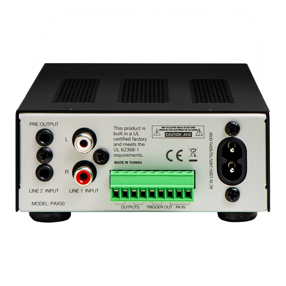 OSD Audio PAX-50 50W Commercial 70V Amplifier, 2 Channel, Class D - ¼ Rack Width, 1U Height