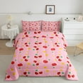 thumbnail image 1 of Erosebridal Cherry Bedding Sets Queen with Comforter for Teens, Cartoon Duvet Insert, Rustic Flower Decor, Reversible 3pcs, 1 of 8
