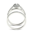 thumbnail image 3 of Charles & Colvard 14K White Gold Moissanite 7x5mm Oval Halo Bridal Set-Size 9 1.28cttw DEW, 3 of 8