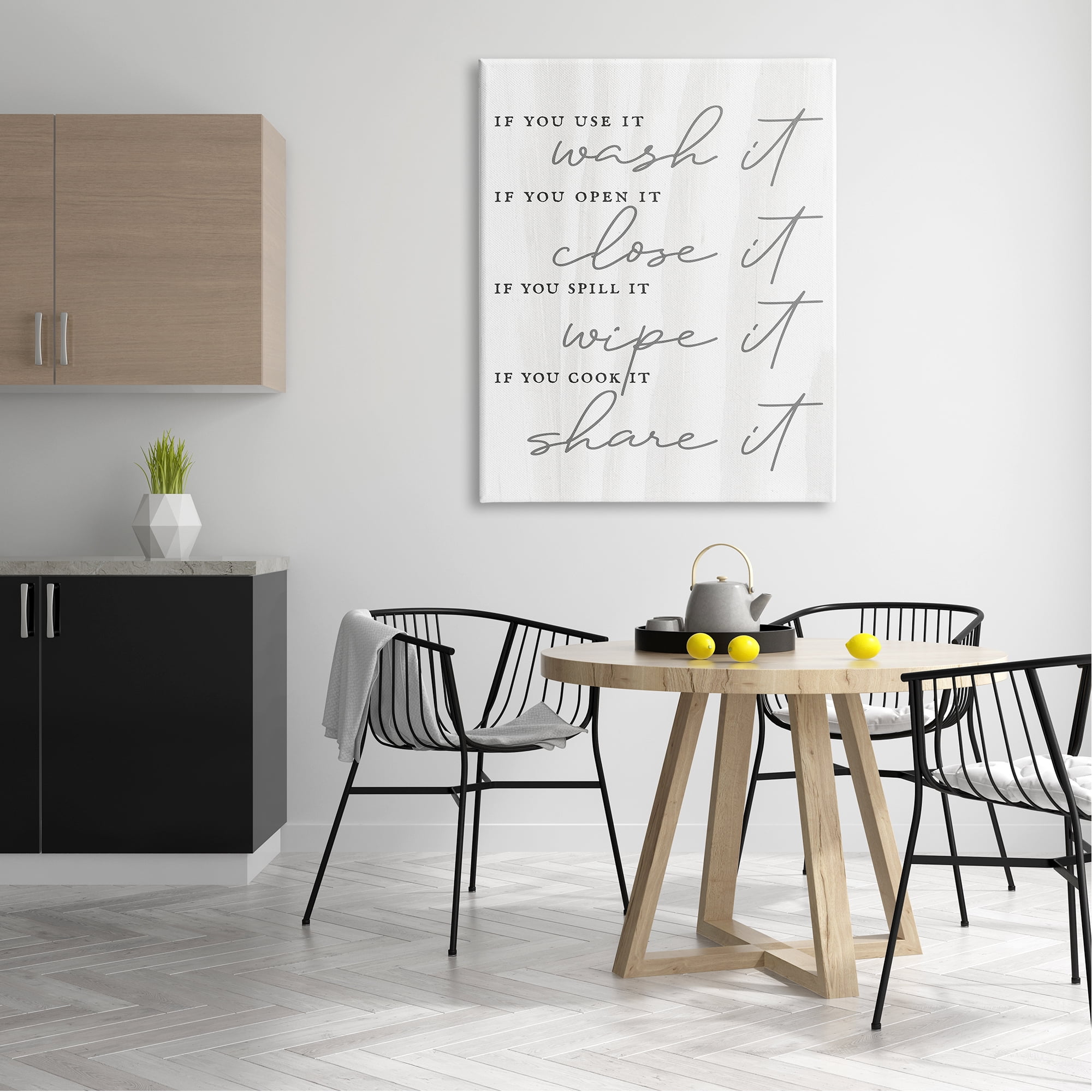 Stupell Industries Witty Rustic Kitchen Rules Share It Quote Calligraphy Canvas Wall Art, 36 x 48, Design by Lil' Rue