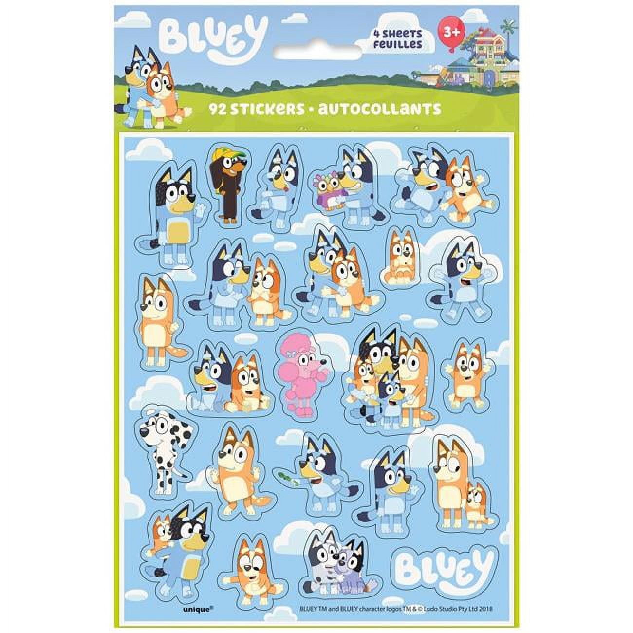 (2 pack) Bluey Sticker Sheet (92 Pk) - Party Supplies Decorations