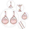 thumbnail image 6 of SPRING PARK Women Round Shape Cat Eye Pendant Necklace Earrings Stud Women Jewelry Gift Set, 6 of 7