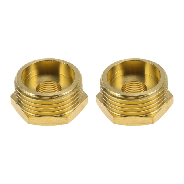 Accesorio de tubería de latón Unique Bargains 1/8" hembra x 3/4" macho reductor hexagonal 35/64" 2 piezas