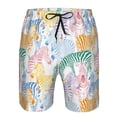 thumbnail image 4 of Kdxio Zebra Colourful Pattern Mens Casual Shorts - Drawstring Summer Beach Sports Shorts for Men, 4 of 9