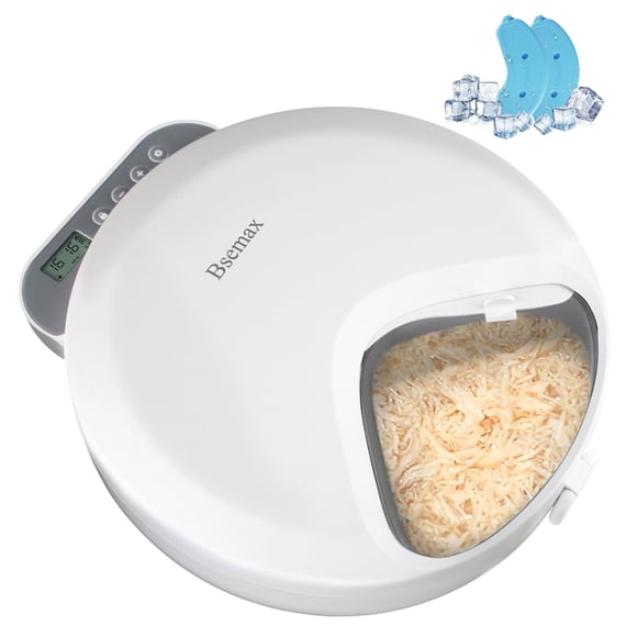 Comedero automático para gatos con comida húmeda Bsemax 4, alimentos frescos cronometrados