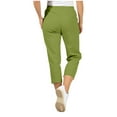 thumbnail image 6 of Womens Capri Pants Three Quarter Soft Stretchy 3/4 Cropped Pants Pull on Trousers Elasticated Waist Plus Size Fall Shorts Running Hiking Combat Tracksuit Jogging Bottoms, 6 of 7