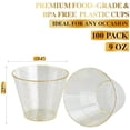 thumbnail image 6 of FOCUSLINE 100 Pack Gold Glitter Plastic Cups 9 oz Clear Plastic Cups Tumblers, Fancy Disposable Hard Plastic Cups with Gold Glitter for Wedding Cups Elegant Party Cups, 6 of 9