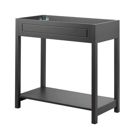 Vanity Cabinet (Sink not included), Grey Gray, Wood, Hotel Bedroom Bathroom, Modern Contemporary HB34264