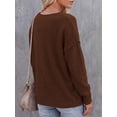 thumbnail image 4 of BTFBM Women's Loose Knitted Casual Sweaters | V Neck,Long Sleeve Sweater,Slouchy Pullover Tops,Fall Winter Clothes, 4 of 9