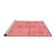 thumbnail image 2 of Ahgly Company Machine Washable Indoor Round Abstract Red Modern Area Rugs, 8' Round, 2 of 4