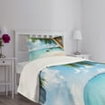 thumbnail image 3 of Ambesonne Beach Quilted Bedspread Set 2 Pcs, Exotic Palm Tree Ocean, Twin Size, Multicolor, 3 of 5
