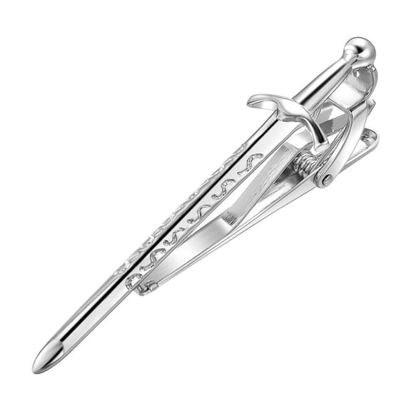 Yoursfs Vintage Scottish Sword Tie Clips for Men Silver Personalised Sword Tie Bar Pins Unique Men's Suit Acessories for Business Wedding