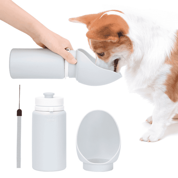 Portable Dog Water Bottle, Leak Proof Travel Pet Water Bottle 19 OZ, Foldable Lightweight Dog Water Dispenser Drinking Bowl for Dogs, Puppy, Pets, On The Go for Outdoor Walking, Hiking, Travel