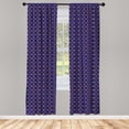 thumbnail image 4 of Ambesonne Geometric Window Curtains, Retro Style 80's Art, Each 28" W x 63" L, Indigo and Multicolor, 4 of 4