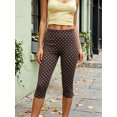 thumbnail image 5 of LMLYSoH Women's Capris Leggings Fashion Casual Dot Print Elastic Waist Slim Fit Cropped Pants, 5 of 8