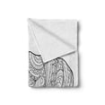 thumbnail image 2 of Animal Soft Flannel Fleece Throw Blanket, Hand Drawn Sketch of an Animal with Horn Motifs Floral and Geometric, Cozy Plush for Indoor and Outdoor Use, 60" x 80", Charcoal Grey and White, by Ambesonne, 2 of 6
