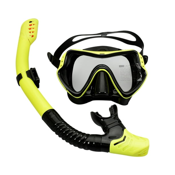 Máscara Buceo Gafas Natación para Adultos S Juego Tubo Respiración Snorkel () Amarillo